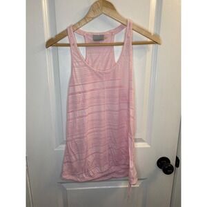 Athleta Pink Striped Burnout Racerback Tank Top Side Tie 581750 Womens Small